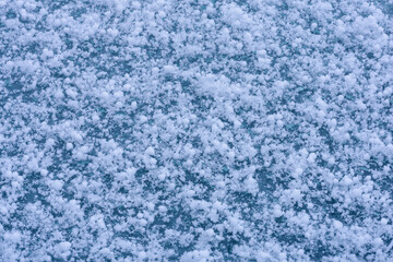 Fototapeta premium A Close-up macro of snowflake in winter take photo from Hokkaido.