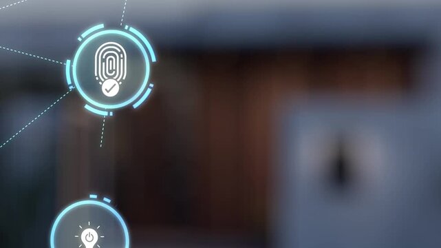 Home security icons show smart home, surveillance, and safety devices. Home security ensures monitoring, home security protection, and smart access. Gist