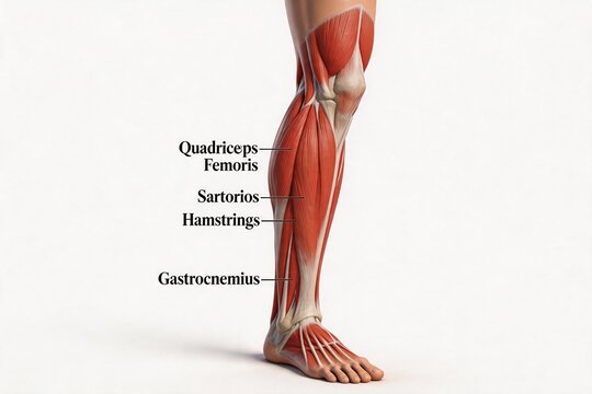 Human leg muscle anatomy diagram