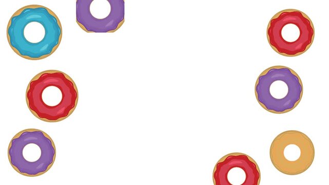 Donut snack frame border video for food theme 