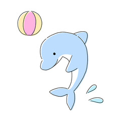 Obraz premium イルカのイラスト