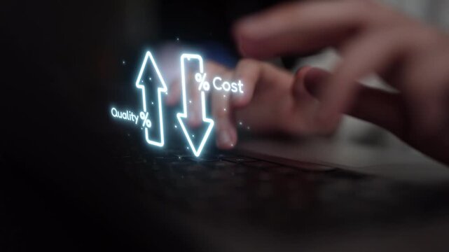 Business concept showing cost reduction and quality increase using Lean, Six Sigma, and Total Quality Management (TQM) to enhance efficiency, value, and customer satisfaction. Muxer