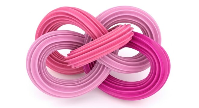 pink rubber bands twisted together
