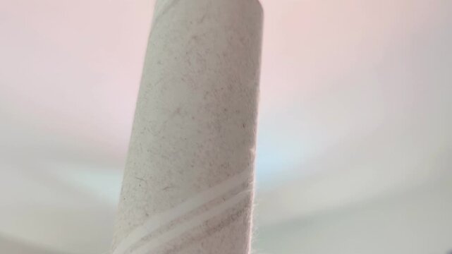Lint Roller Covered With Pet Hair Close Up Horizontal 4K Footage Sticky Roller Removing Animal Fur Cleaning Tool Household Pet Care Video