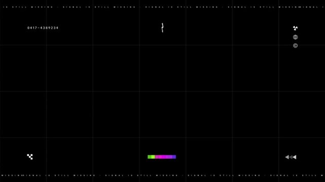 High tech CCTV surveillance monitor interface overlay featuring advanced digital UI elements, recording frame markers, timecode.