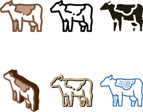 milch cow icon vector. set milch cow sign. color symbol