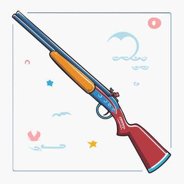 Stylized Double Barrel Shotgun Illustration
