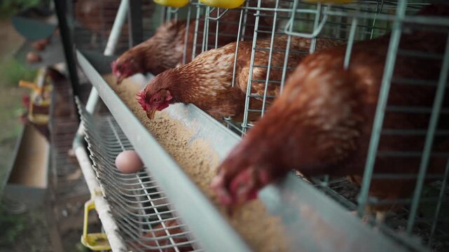 Poultry Farming Scene with Eggs