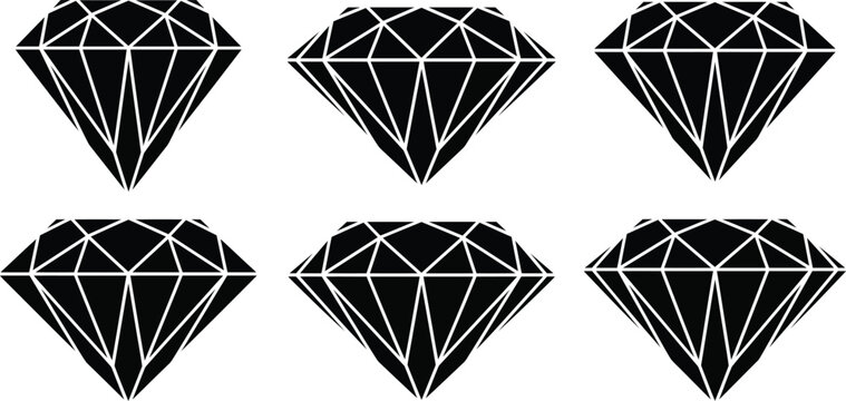 Black diamond silhouettes arranged in a pattern on a white background