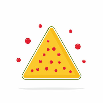 Stylized Nacho Chip with Red Dots