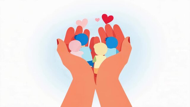 Caring Hands Community Support Illustration