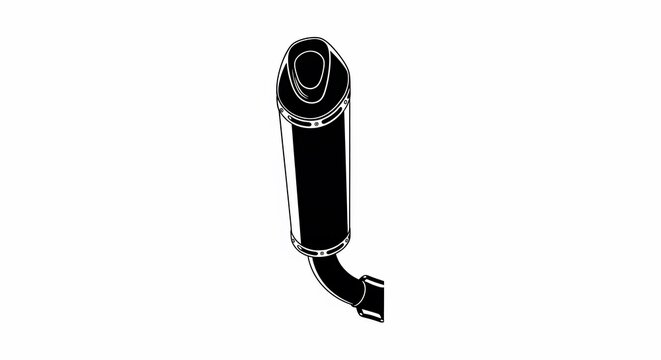 Motorcycle exhaust silencer isolated illustration
