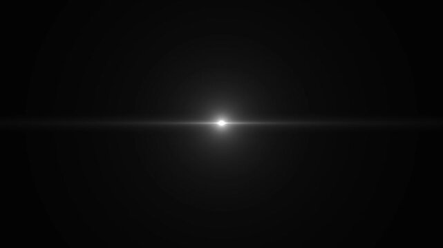 White Optical Lens Flare Glow Transition with moving from left to right, Flash Shine, Rainbow Spectrum Effects, Moving Light Streaks, Chromatic Aberration and Soft Bokeh Particles on Black screen 4K