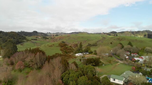 Aerial view of Waitomo Hills, New Zealand
