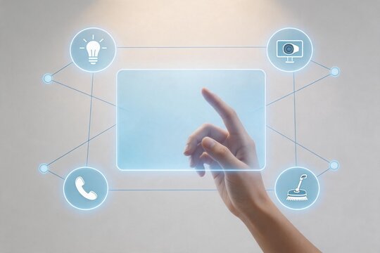 Hand interacting with digital interface