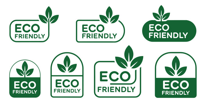 Organic Natural Food Label Vector Set Featuring Eco Friendly Stamps, Sustainable Icons and Ecologic Product Branding Elements