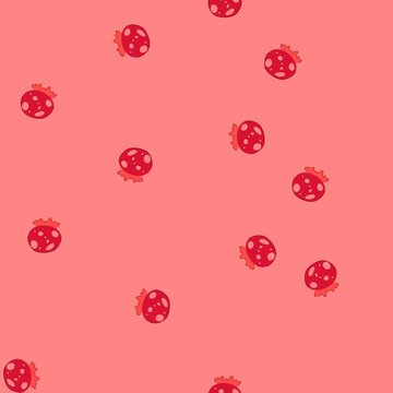 pattern red cartoon jellyfish with a spotted bell and wavy tentacles, cute and playful sea creature illustration for children's designs, underwater themes, and vector projects