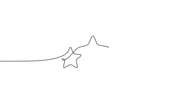 Three star rating line art animation in continuous one line drawing style