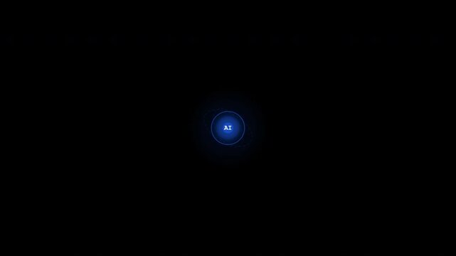 Mesmerizing blue light glow against a black background, ideal for futuristic designs and scifi concepts in graphic projects.