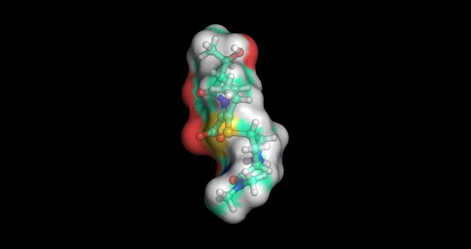 Meropenem, last line drugs/carbapenem antibiotic and cell wall synthesis inhibitor, 3D molecule spinning, 4K