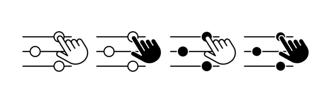 Hand Touching Slider Controls for Settings and Interface Adjustment