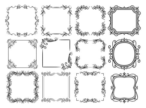 decorative frame border vectors ornate vintage floral geometric borders collection