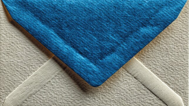 Envelope paper texture, inside security pattern, blue geometric shapes, confidential business background, macro detail 