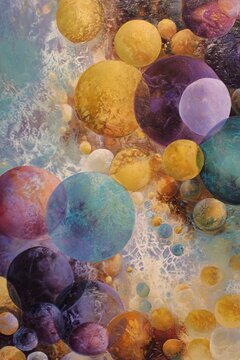 Abstract Spherical Harmony - A Symphony of Colors and Textures.