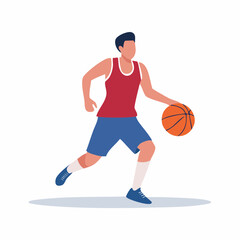 Fototapeta premium Basketball Player Dribbling Ball