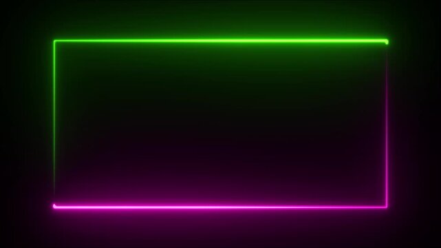 Neon rounded rectangle frame with shining effects
