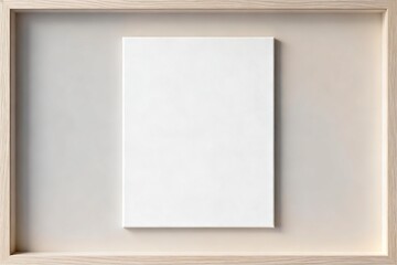 Fototapeta premium Wooden frame with blank canvas
