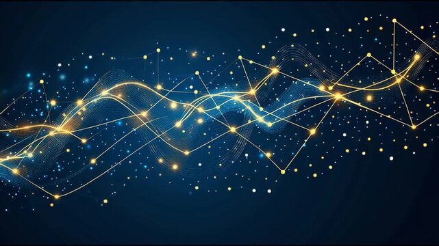 Abstract business connection of lines from nodes It is connected to endless nodes and represents the innovation of communication in the network.