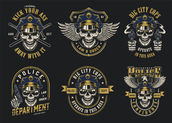 Obraz premium Skull design with police theme