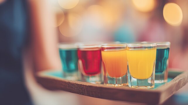 colorful shots served at a party