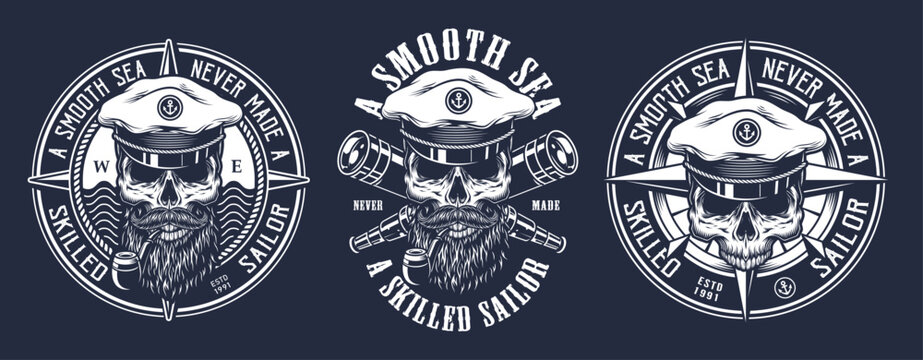 Skull design with sailor theme