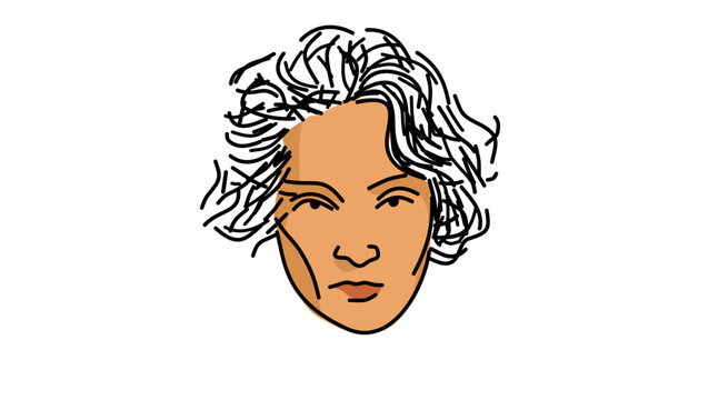 Marlene Dietrich Portrait, color vector illustration