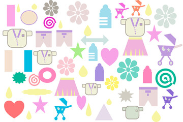 Obraz premium Pastel geometric shape form a pattern to be accessory of baby on