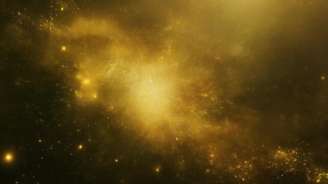 Vast Golden Nebula Exploding with Stars and Cosmic Dust.