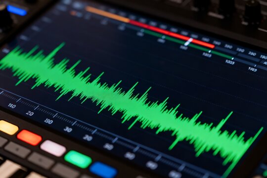 Audio waveform on digital mixer display