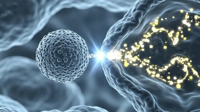 High-Resolution Animation of Cellular Fusion and Interaction with Glowing Light Effect for Medical and Scientific Usage