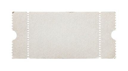 Blank vintage paper ticket template with perforated edges on a transparent background © Vitalo4ok