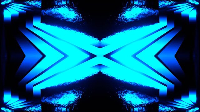 Blue Neon Ceiling Kaleidoscope Background VJ Loop in 4K