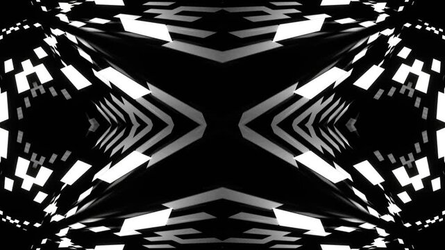 Movement of White Lines Kaleidoscope Background VJ Loop in 4K