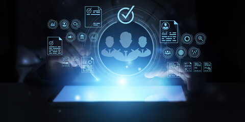 Fototapeta premium Smart Recruitment Workflow and Automated Talent Assessment.