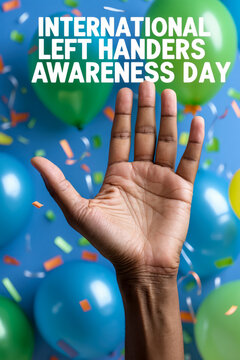 Banner Poster Greeting Card international left hander awareness day holiday lefthander AI Generative