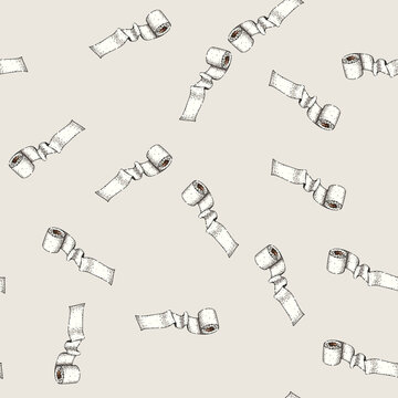 pattern soft toilet paper roll hand drawn. absorbent brand, ecofriendly recycled, dispenser jumbo soft toilet paper roll vector sketch illustration