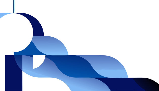 Abstract blue ocean wave background with fish and whale silhouettes vector illustration for summer design