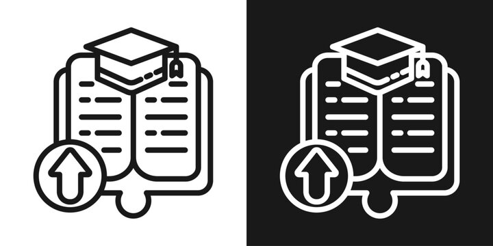 Course Content Icon In Black And White Line Style