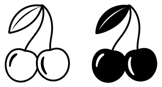 sweet cherry fruit icon vector
