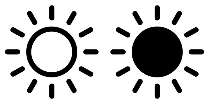sun weather icon outline filled vector